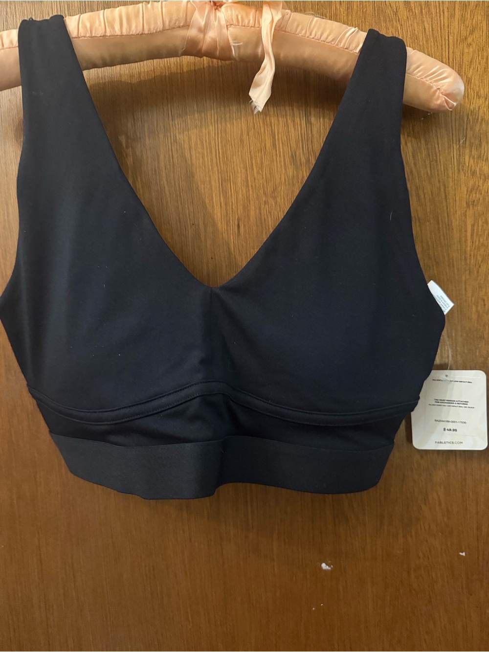 Fabletics Black V-Neck Support Sports Bra